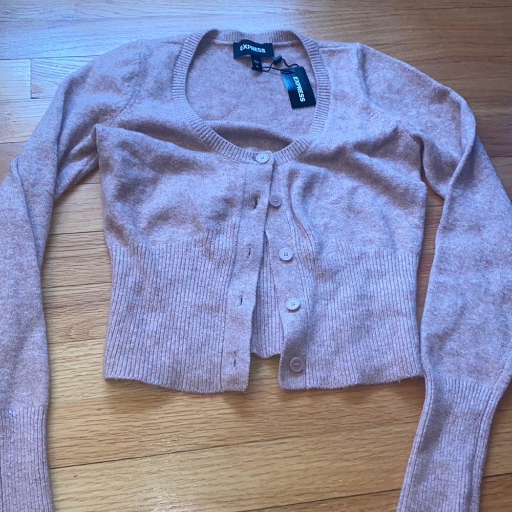 Express Pinkish Nude Cardigan Sweater